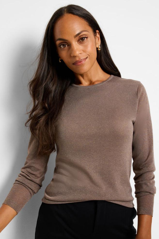 Nic Zoe Shimmer Sweater Tee Yacoubian Tailors