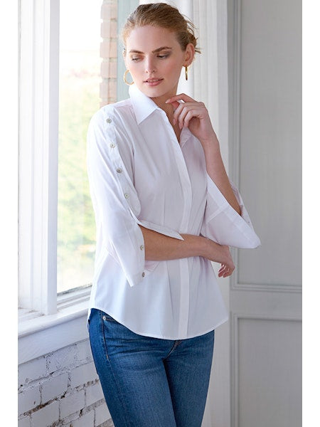 Finley Solid Silky Poplin Bianchi Shirt