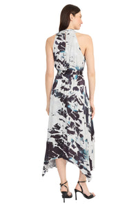 Maggy London Handkerchief Hem Printed Dress