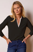 Load image into Gallery viewer, Nic + Zoe Cozy Jersey Double Layer Split Neck Tee
