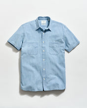 Load image into Gallery viewer, Billy Reid Short Sleeve Chambray Donelson Shirt
