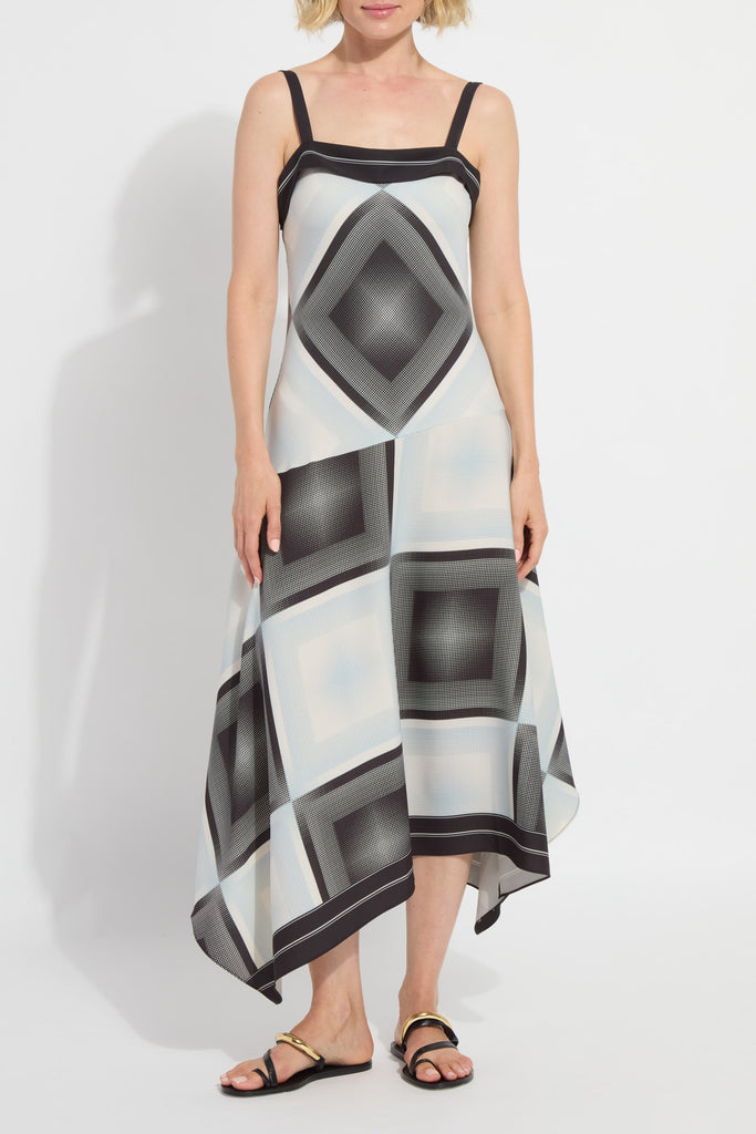 grey handkerchief dress Helmut Lang Women's Asymmetric Slip Dress - Blue - Size 2