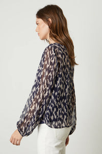 Velvet Calico Printed Chiffon Blouse