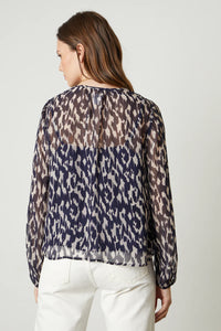 Velvet Calico Printed Chiffon Blouse