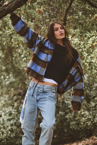Velvet Brushed Plaid Aubrey Jacket