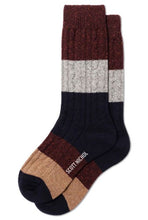 Load image into Gallery viewer, Pantherella Robin Cable Block Stripe Sock
