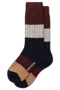 Pantherella Robin Cable Block Stripe Sock