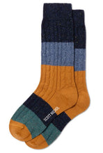 Load image into Gallery viewer, Pantherella Robin Cable Block Stripe Sock
