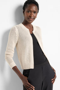 Nic + Zoe Zip Front Mesh Cardigan