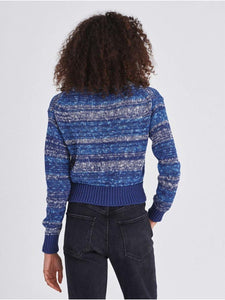 White + Warren Lofty Cotton Marl Stripe Sweater