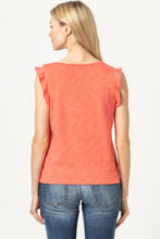 Load image into Gallery viewer, Lilla P Ruffle Sleeve Scoop Neck Henley

