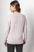 Load image into Gallery viewer, Lilla P Shawl Collar Cable Sweater
