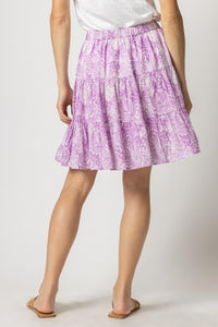 Lilla P Printed Voile Short Peplum Skirt