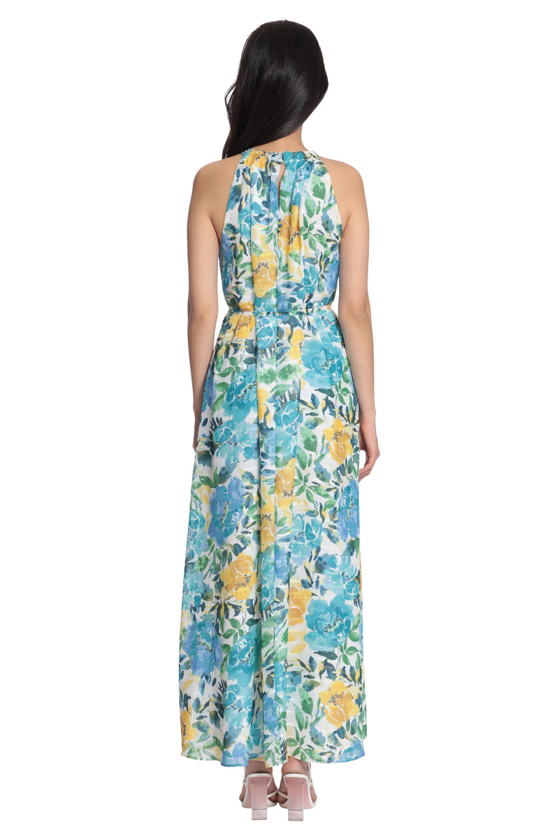 Maggie London Floral Halter Maxi Dress – Yacoubian Tailors