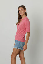 Load image into Gallery viewer, Velvet Linen Polo Torie Top
